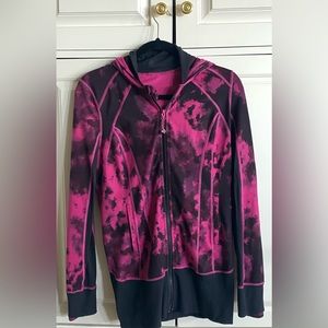 Lululemon Pink and Black full zipper jacket with thumbhole sleeves - Size 6